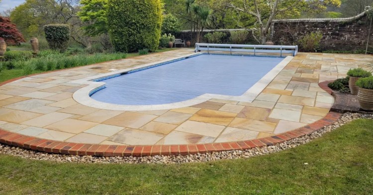 Swimming Pool Surround Cleaning Sandstone Patio Clean 2