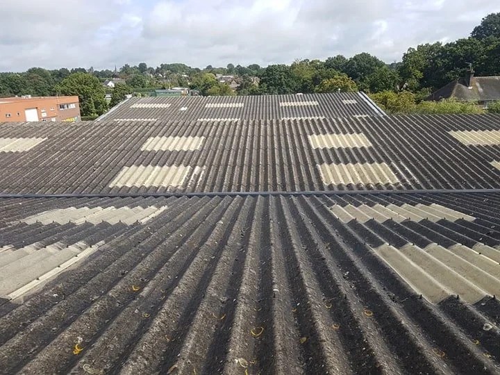 Factory roof after the skylights was professionally cleaned